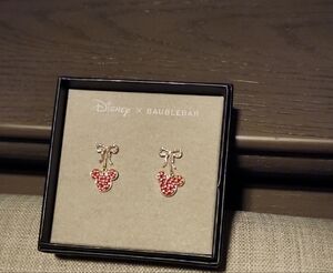BaubleBar Disney Pink and Gold Earrings